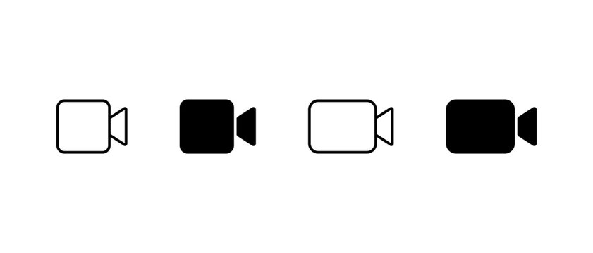 Video camera icon set for multimedia, recording, streaming , facetime, and content creation design