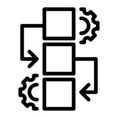 Secure workflow line icon
