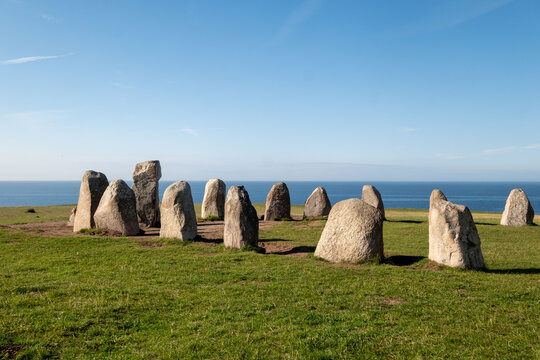 Ales Stenar megalithic site in Sk&aring;ne, Sweden