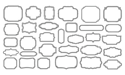 Obraz premium Collection of Decorative Vintage Style Frames and Borders on White Keywords: frame, border, decorative, vintage, ornate, elegant