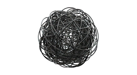 Tangled Black Wires Ball