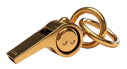 Golden Whistle with Celtic Knot Rings