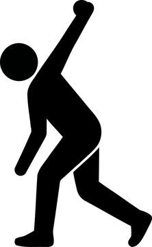 Cricket Bowler Delivery Action Silhouette Icon