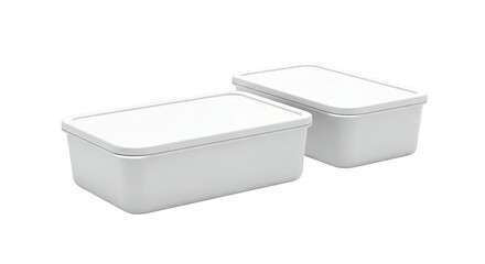 Two White Rectangular Storage Containers