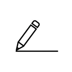 Fototapeta premium Black pencil icon drawing line on white background vector