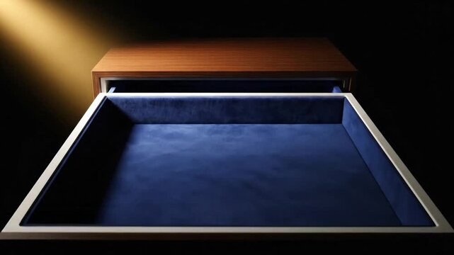 Open drawer illuminated empty space conceptual design