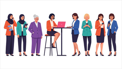 Obraz premium Diverse Business Women Vector Illustration..eps