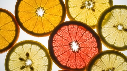 Citrus Slices Translucent Backlit Background