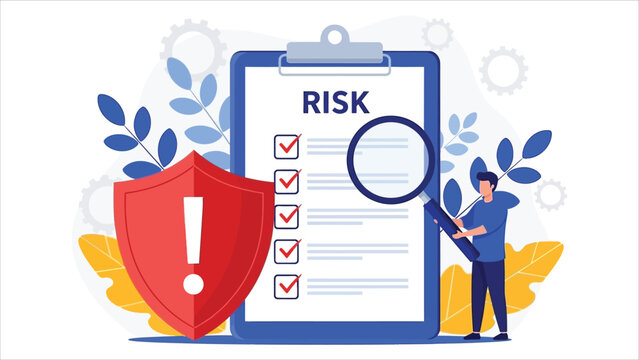 isk Management Concept Vector &ndash; Risk Control with Shield Symbol.eps