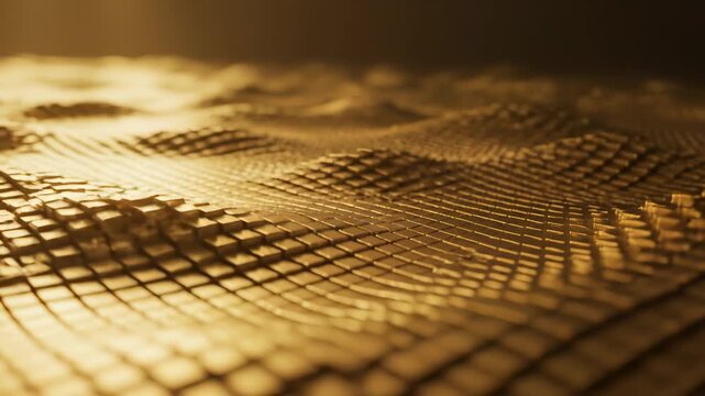 Golden textured surface with wave patterns