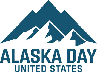 Alaska Day United States &ndash; Mountain Peaks State Celebration Logo
