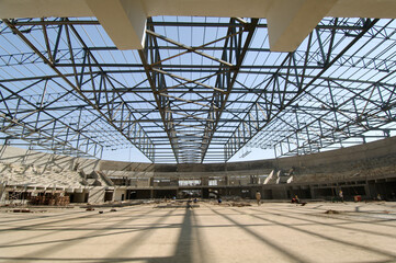 steel structure of a construction site