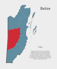 Vector map of Belize - Cayo District