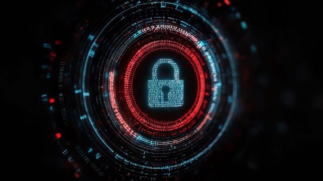 Cybersecurity: A digital lock, glows with a sense of security and protection, standing as a bulwark against the unseen threats of the digital world.