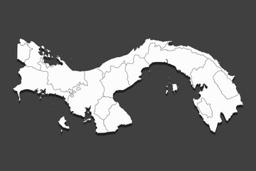 Vector map country Panama divided on regions