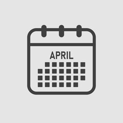 Vector template icon page calendar, month April
