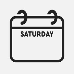 Icon page calendar day week Saturday, empty space