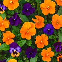 A vibrant floral arrangement featuring purple and orange flowers