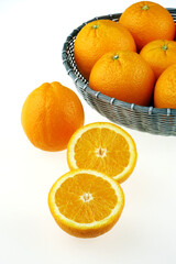 oranges on a white background