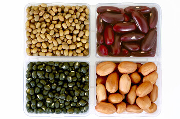 beans on white background