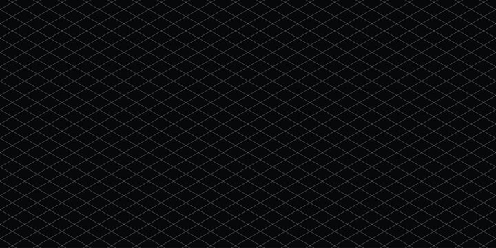 Clean Isometric Diagonal Grid Pattern on Black Background