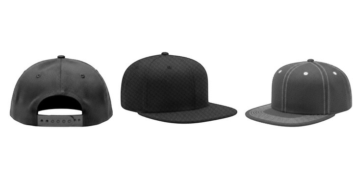 Retro halftone snapback hat collage elements. 