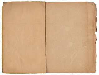 Vintage empty background of old book paper texture isolated