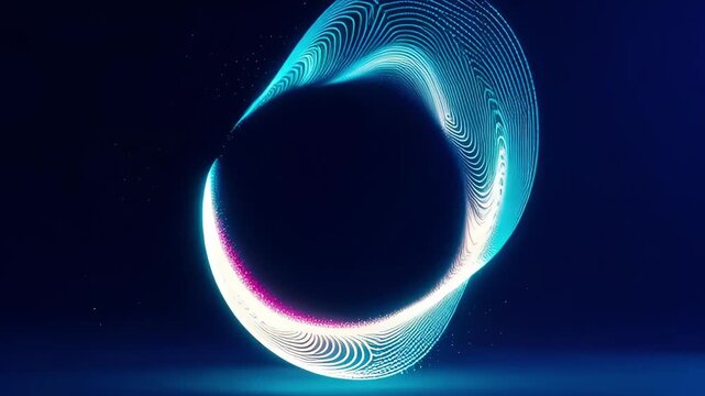 Luminous abstract line circular pattern material