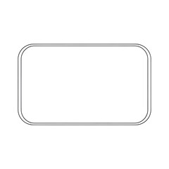 Simple black and white outline of a rounded rectangle on a clean white background for design elements.