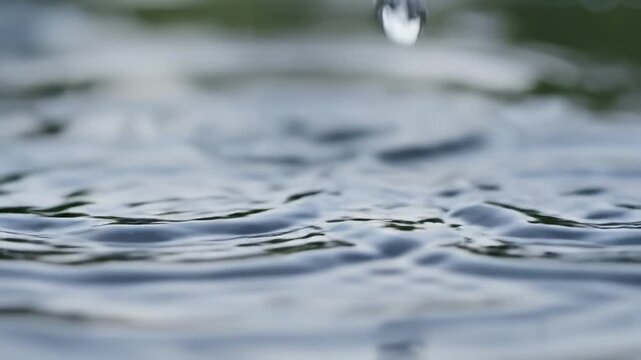 Water droplet splash creating crown shape