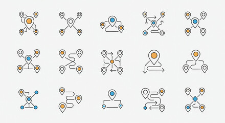 Obraz premium Map and navigation icon