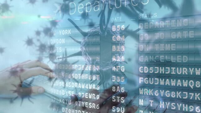 Animation of virus cells over timetable