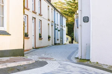 Fotobehang Smal steegje A narrow pedestrian street between houses in Bantry, Ireland  © Olha K