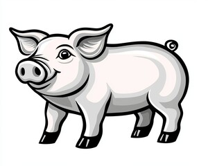 Fototapeta premium Adorable Cartoon Pig Vector Illustration for Children s Books and Fun Educational Materials