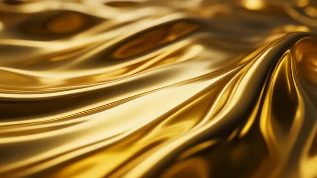 Beautiful, shiny gold texture with smooth, flowing waves and a luxurious appearance.
