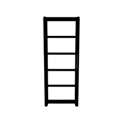 Modern five-shelf bookcase