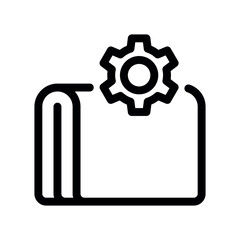 Instruction Manual Icon with Mechanical Cogwheel for Settings