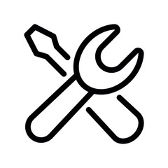 Crossed Wrench and Screwdriver Icons Representing Repair Service