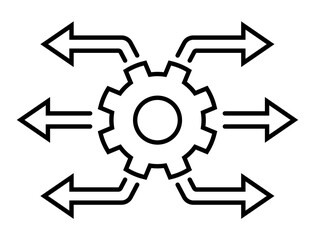 Distribution line icon. Deployment line, project execution symbol