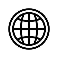 Stylized Globe Icon Enclosed in a Circular Border Frame