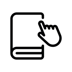 Book Selection Icon Featuring a Pointing Hand Gesture