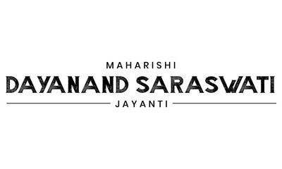 Obraz premium Maharishi Dayanand Saraswati Jayanti Text PNG 