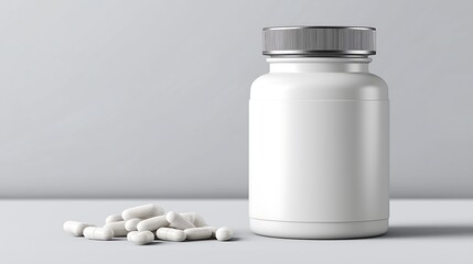  Blank vitamin or supplement bottle mockup with an editable label