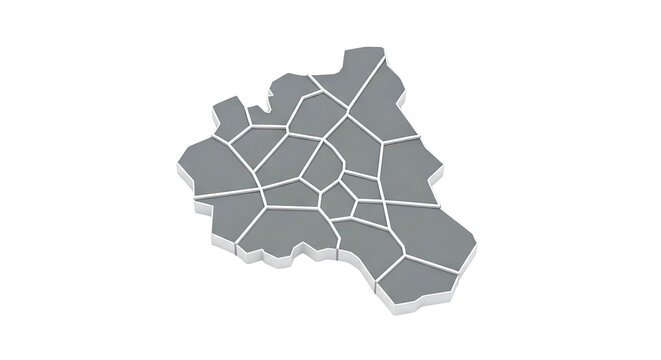 3D Map of a City with Internal Divisions