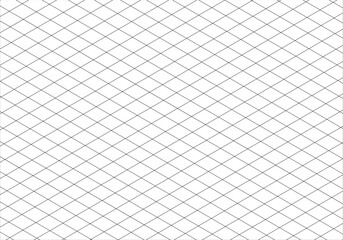 Isometric black line guides. Isometric squared grid. Notebook sheets blank. Mathematic typography pattern for making notebooks production for education, school.