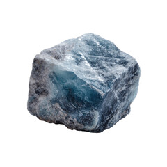 Obraz premium Blue-gray rock with fractured surface against black backdrop