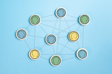 Teamwork and business networking concept, goal, plan and strategy for success, global team communication and cooperating, cyberspace ad internet security