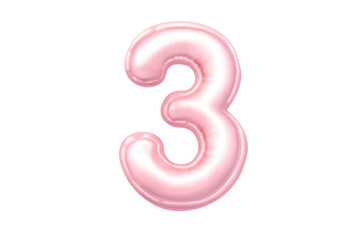 Fototapeta premium Pink three number 3d foil balloon