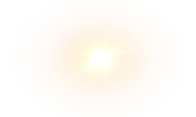 Obraz na płótnie Canvas Transparent glowing sun ray on abstract background. Sun glare rays, lens flare. Sunlight glowing vector effect Png