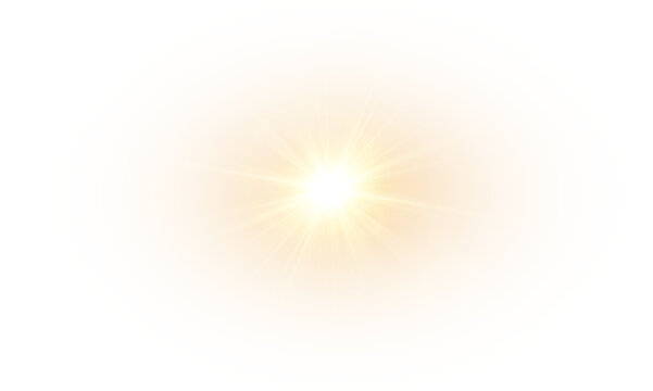 Glow isolated white transparent light effect, sun light with lens flare effect. Sun flush, Overlays, light, Sun, sunrays, transitions, lens flare, light leaks and glare in PNG format.